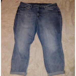 Judy Blue blue boyfriend fit straigt leg crop denim jeans size 24W